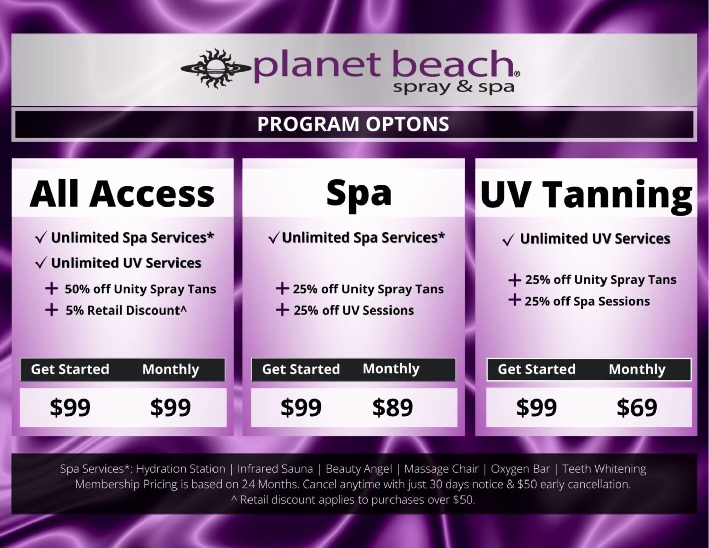 2025 Membership wUnity (11 x 8.5 in) Planet Beach Namao Membership Prices